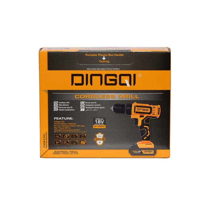 DINGQI Aku Šrafilica/Bušilica 18V - Dve Baterije, Punjač i 10 bitova